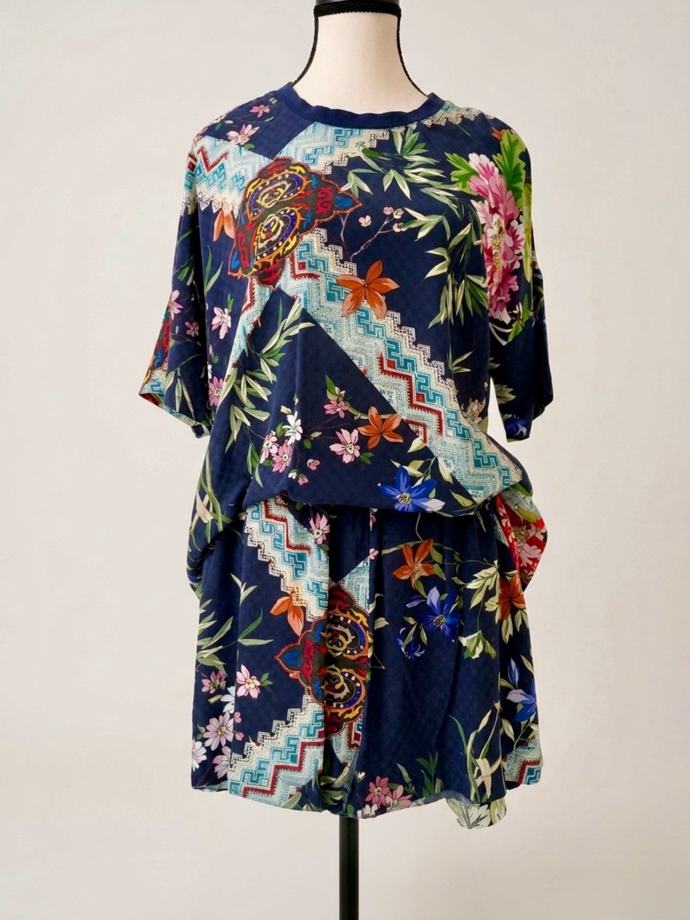 Johnny Was Floral Silk Two-Piece Set